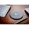 Dacasso Black Leatherette Round Coaster with Thin Metal Core AG-1354 - alternate 3